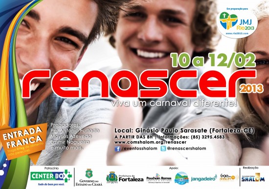 Cartaz do Renascer 2013 com selo "Rumo a JMJ".