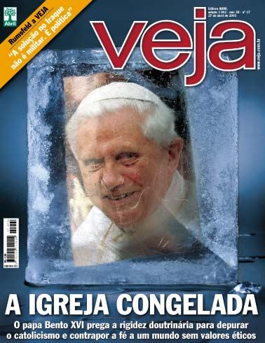 Capa da Revista Veja por ocasião da eleição do papa Bento XVI. 