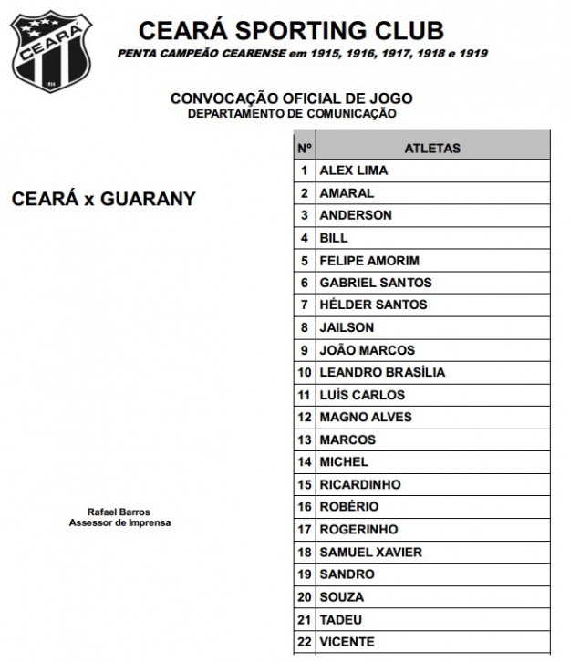 Relacionados Ceará x Guarany