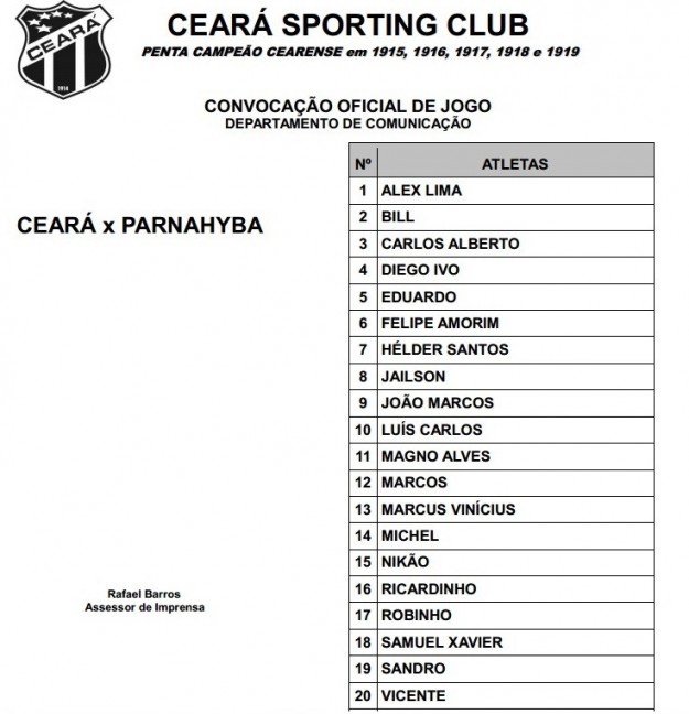 Relacionados Ceará x Parnahyba