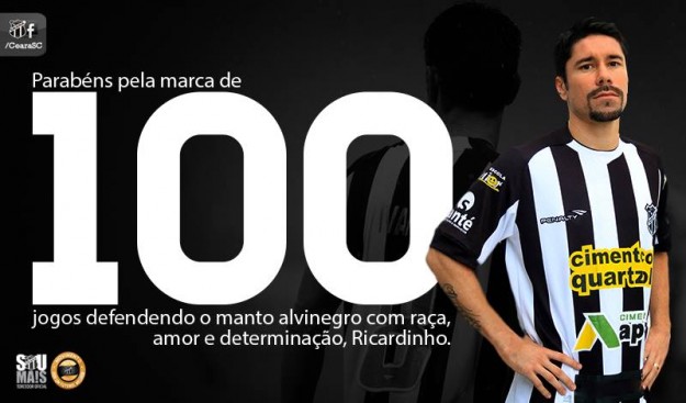 #Ricardinho100Jogos (Imagem: Cearasc.com/Divulgação)