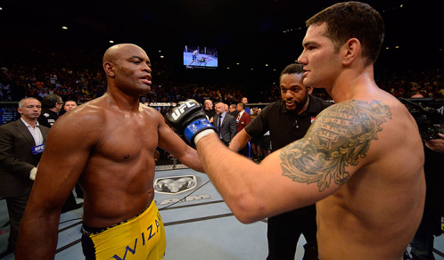 Primeiro duelo entre Anderson e Weidman durou apenas dois rounds e terminou como nocaute. Foto: UFC/Divulgação