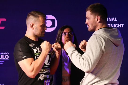 Fábio Maldonado e Stipe Miocic realizam encarada em treino aberto | Foto: Divulgação/Textual