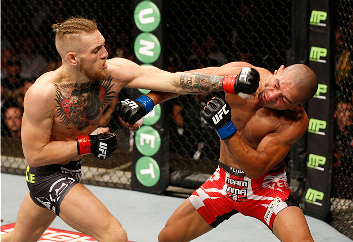 McGregor dominou Diego na luta em pé. Foto: UFC/Divulgação