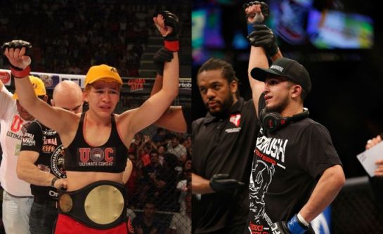Larrissa Pacheco e Sergio Pettis lutam no card preliminar do UFC 185 | Foto: divulgação