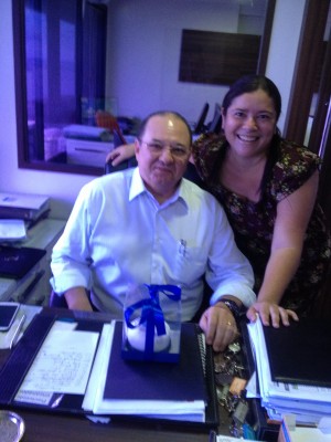 Antônio Oliveira (Mudilar Empreendimentos Imobiliários) e Priscilla Moraes (O POVO) 