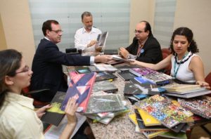 A partir da esquerda: Joel Leal, Urbano Costa, eu, Nerilson Moreira e Germana