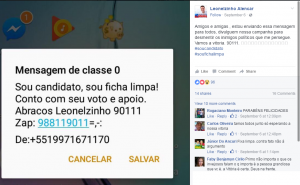 Segundo Leonelzinho, mensagem esclarece "peseguições" de opositores (Foto: Reprodução/Facebook)