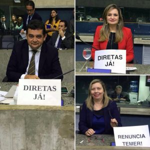 Parlamentares da oposição fizeram discursos e manifestações pela saída de Temer (Divulgação)
