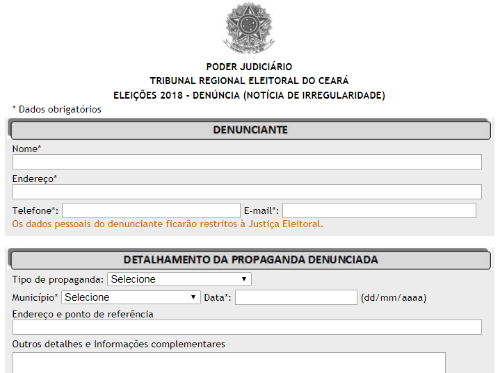 Site do TRE-CE